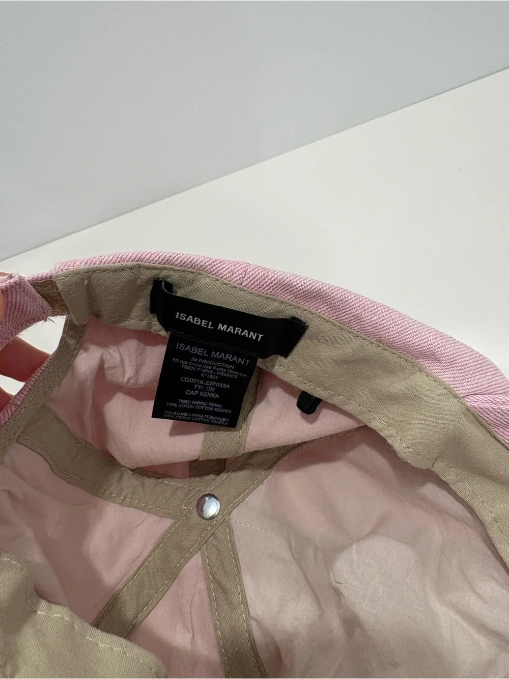 Isabel Marant Pale Pink Logo Cap
